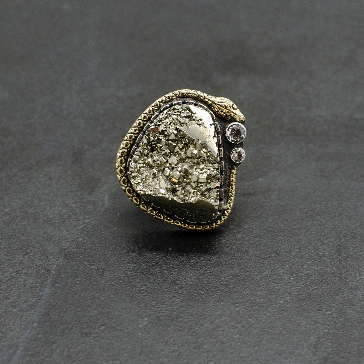 Pyrite Serpent Ring