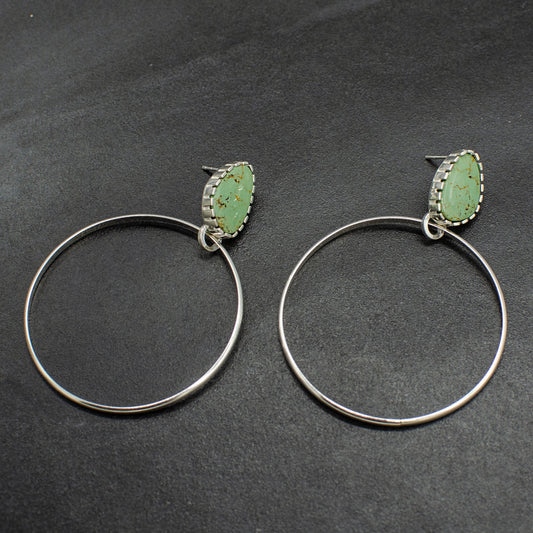 Green Turquoise Hoops