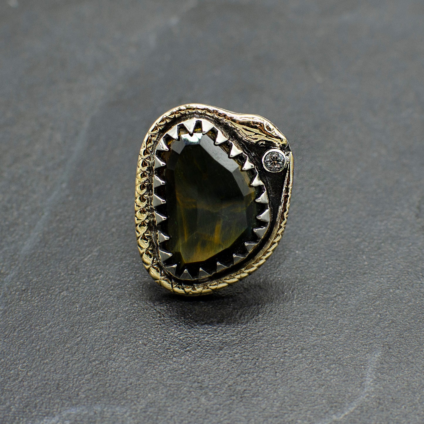 Tigers Eye Serpent Ring