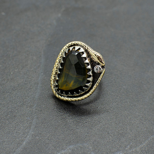 Tigers Eye Serpent Ring