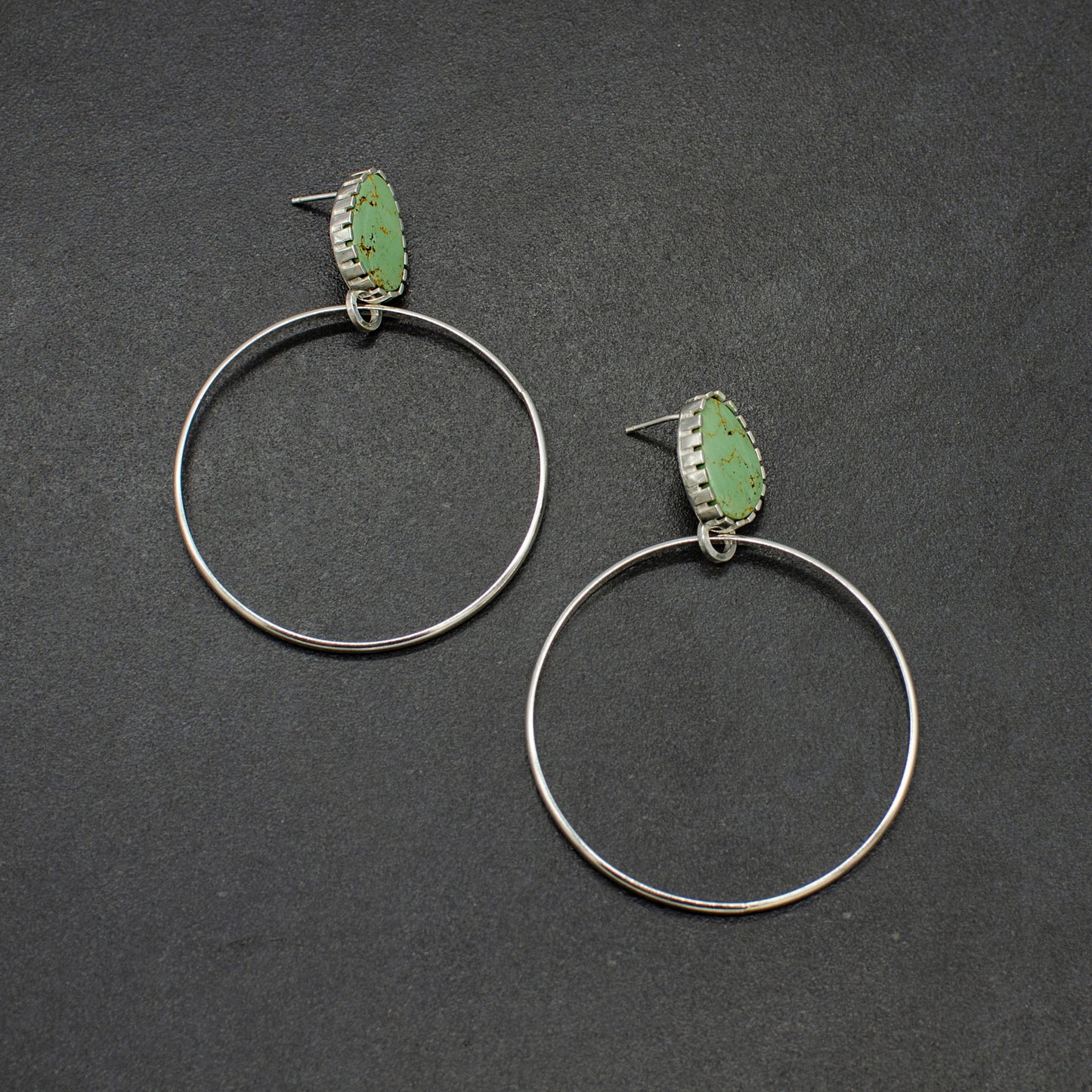 Green Turquoise Hoops