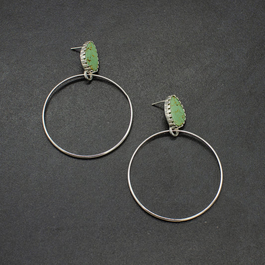 Green Turquoise Hoops